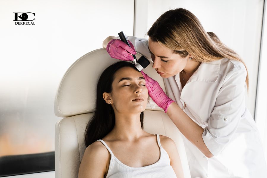Bác sĩ sẽ tiến hành khám lâm sàng và đưa ra những kết quả tổng quan tình trạng đồi mồi trên da